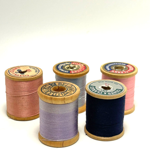 Vintage Thread On Wooden Spools Lot Of 30 - Picture 6 of 11